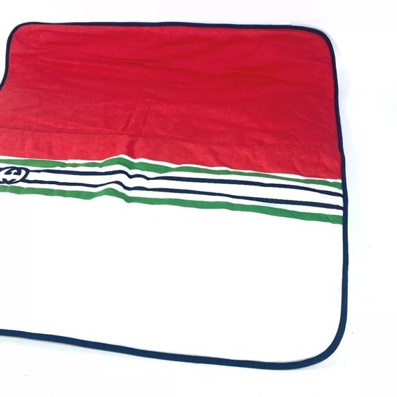 GUCCI 681367 Interior Throw Baby Blanket White/Red x navy x green Unused - Picture 9 of 9